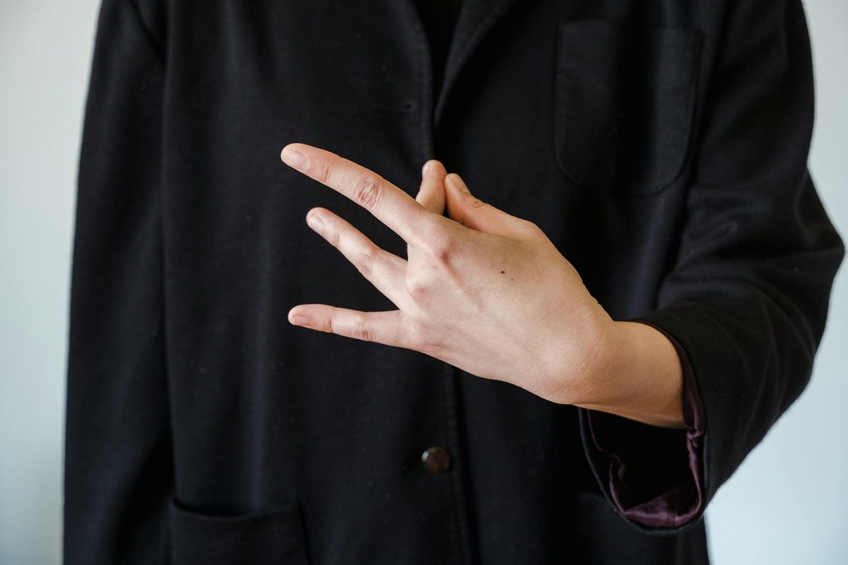 Detailed close up of hands in meditation mudra position